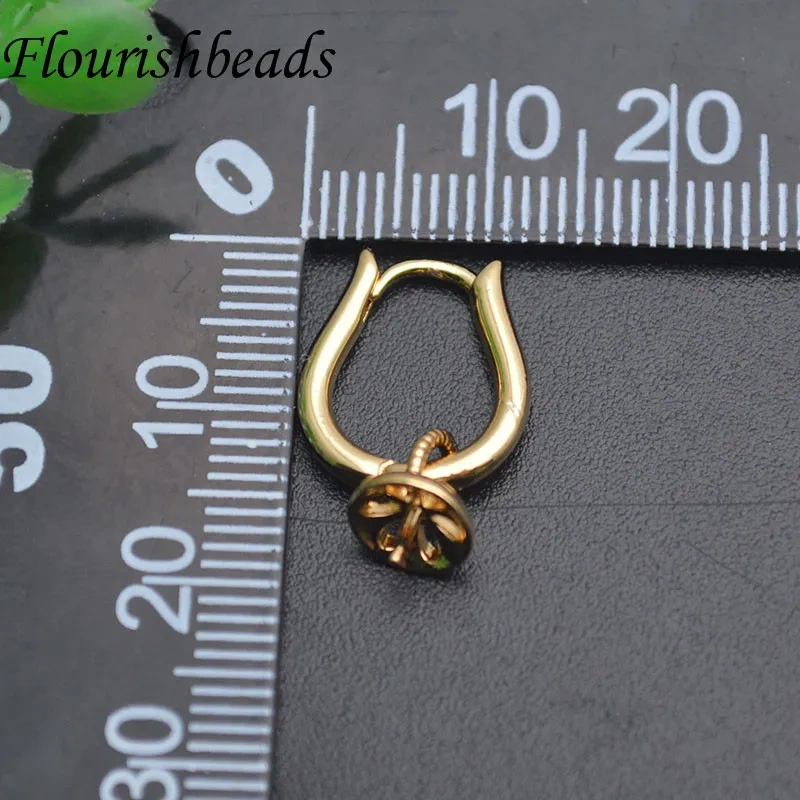 Gold Color Nickel Free Jewelry Findings Accessories Pin Earring Hooks Fit Half Hole Beads DIY Earrings