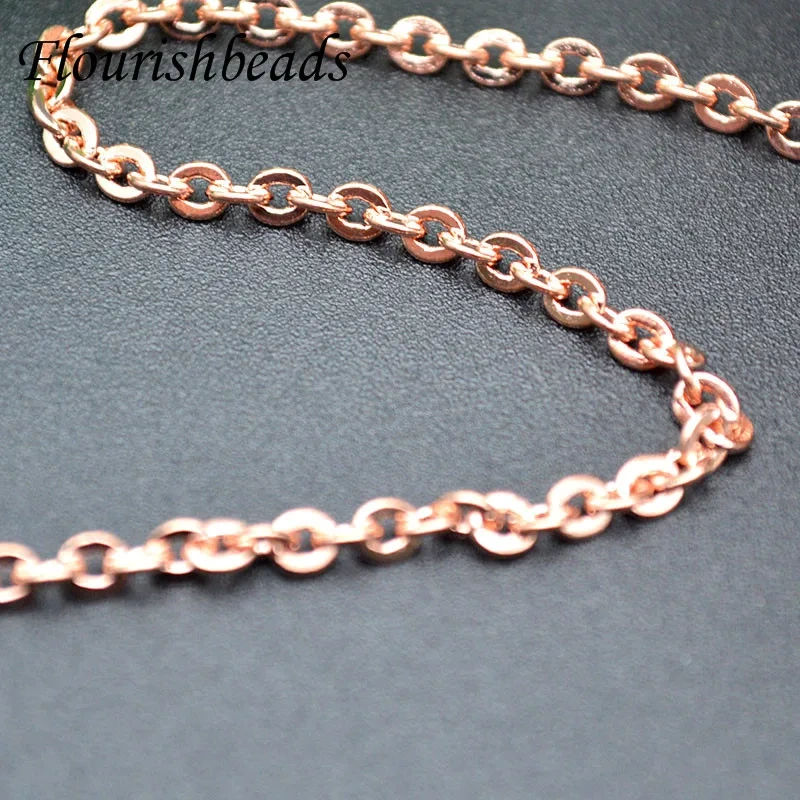 100m High Quality Rose Gold Color Small Size 2~3mm Tiny Copper Necklace Chains Fashion DIY Jewelry Making Supplies