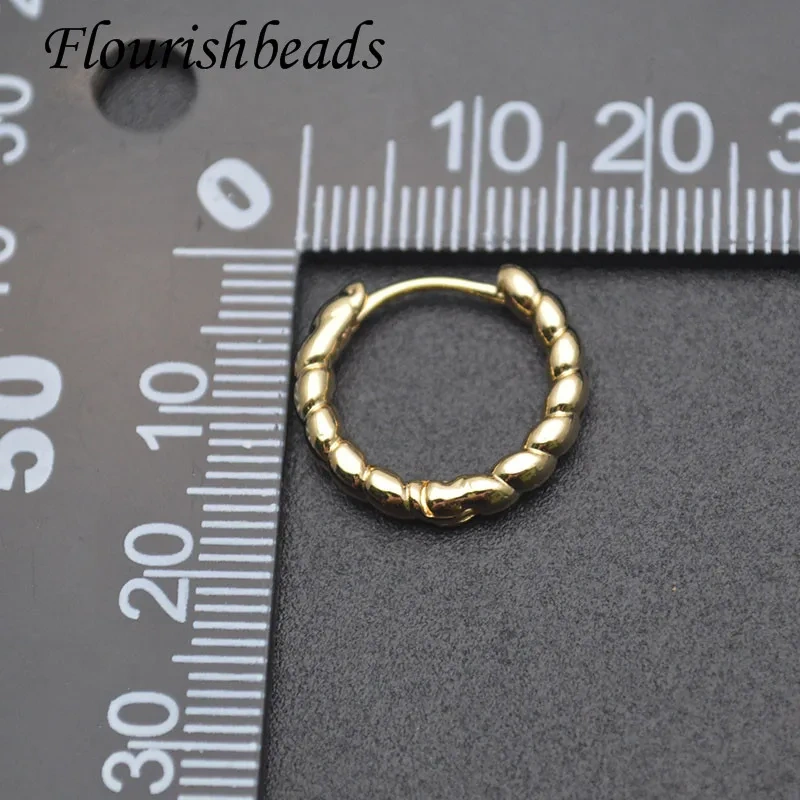 Classic Metal Brass Gold Plated Twist Shaped Hoop Earrings for Women Girls Fashion Party Jewelry 30pcs/lot