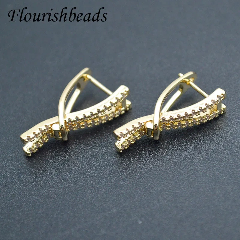 Unique Shape 13x27mm Nickel Free Gold Color Earring Clasp Hooks Shvenzy Ear Wire DIY Accessories Jewelry Making Supplies