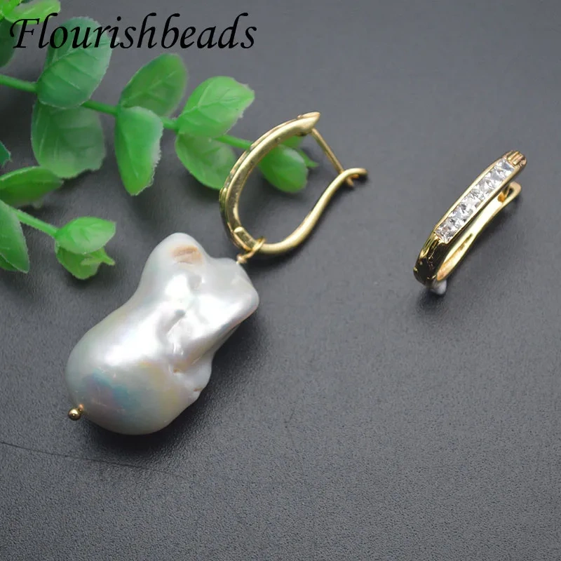 20pcs/lot Fashion  Earring Big Size White Zircon Paved Earrings Woman Geometric Design Jewelry Party Gift Gold Color
