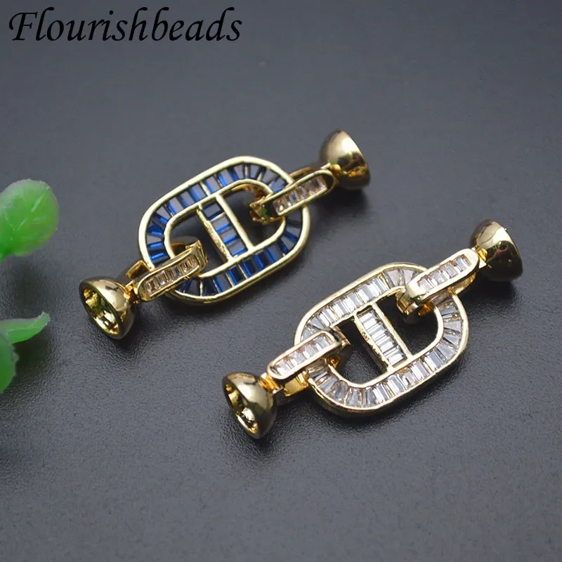 5pcs/lot 18K Gold Plated Fasteners Accessories Closure Lock Clasps Connector for DIY Pearl Necklace Jewelry Making