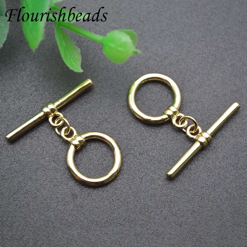 20set/lot Real Gold Plated Smooth High Quality OT Clasps Connectors for DIY Necklace Accessories Jewelry Findings