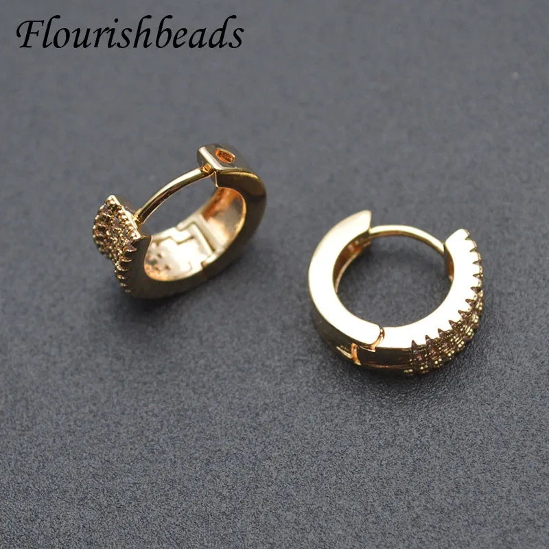 13x15mm Small Size Creative Gold Leverback Earring Hooks CZ Paved Jewelry Findings for  DIY Women Jewelry Making 20pcs/lot