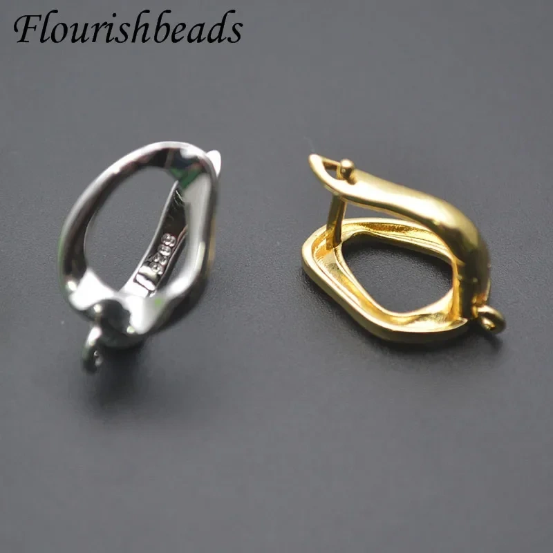 18k Real Gold Plated Smooth Waterwave Earring Hooks Clasp for DIYnickel Free Jewelry Making Accessories