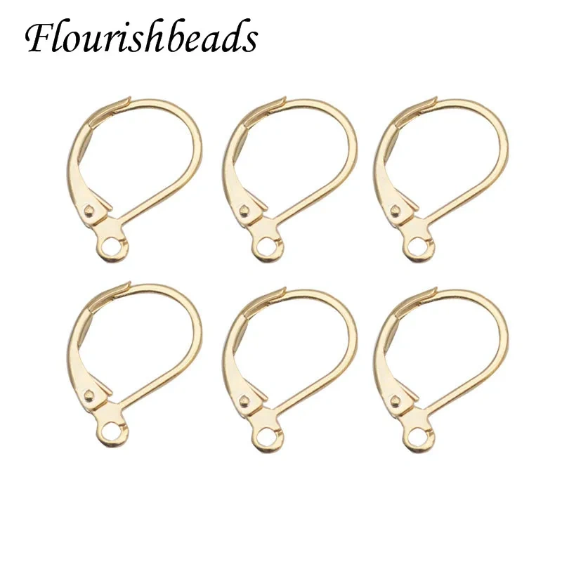 Wholesale 100pcs/lot Metal Brass Gold Plated  Earwire French Lever Earring Hooks Clasp for Women  DIY Jewelry Making Supplier