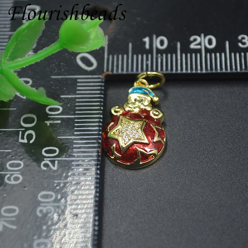 20pcs Christmas Series Jewelry Findings Accessories Lucky Santa Pendant for DIY Festivals Earring Bracelet Charms