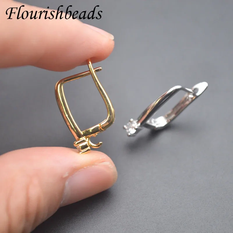 30pcs/lot 18k Gold Color Nickel Free Anti Fading Earwire Schwenzy Earring Hooks Accessories for Dangle Earrings Making
