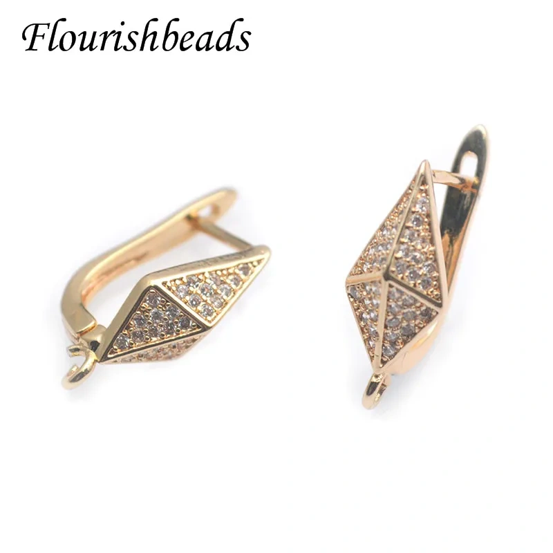 New Design Gold Plated Geometry Earring Hooks DIY Handmade High Quality Jewelry Accessories 20pcs/lot