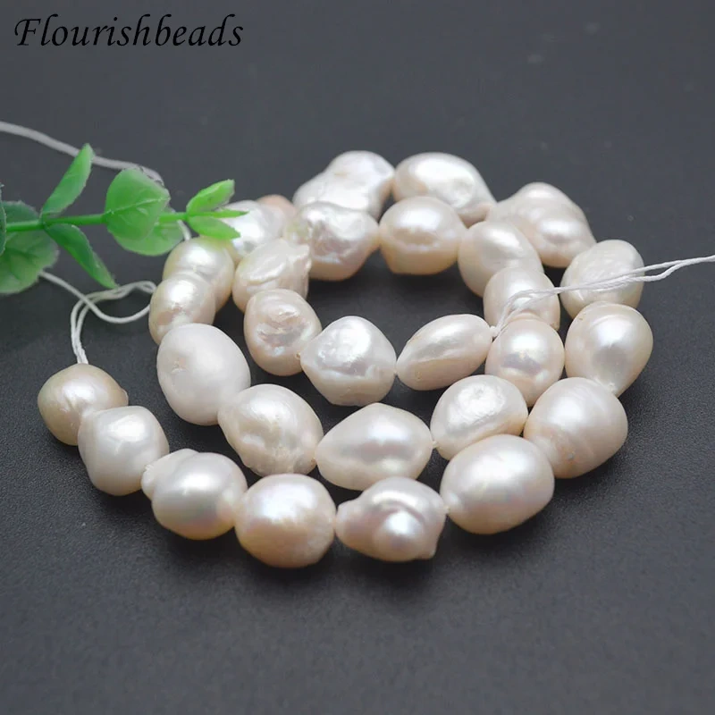 Natural White Freshwater Freedom Oval Shape Pearl Beads for Women DIY Making Jewelry Bracelet Accessories 10x12 -12x16mm