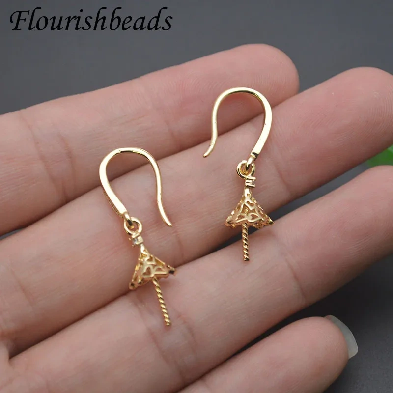 13x30mm Double Layered Stud Earrings Screw Pin Ear Wire Accessories for Women DIY Jewelry Making 30pcs/lot
