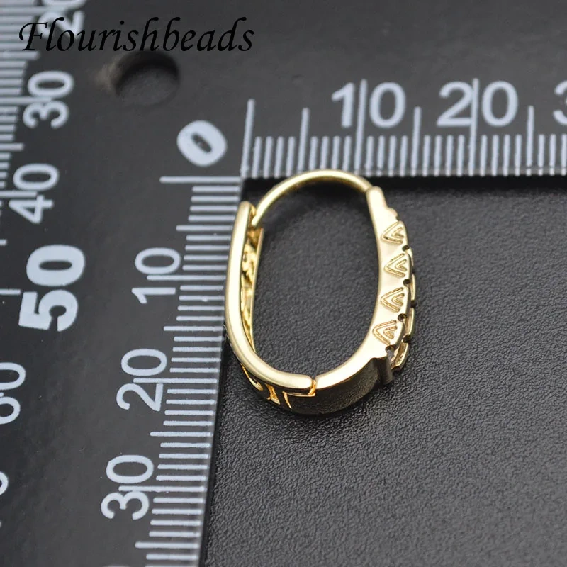 17x23mm High Quality CZ Beads Paved Earring Hooks Clasp Ear Wire Stud Accessories for DIY Jewelry Making Supplier