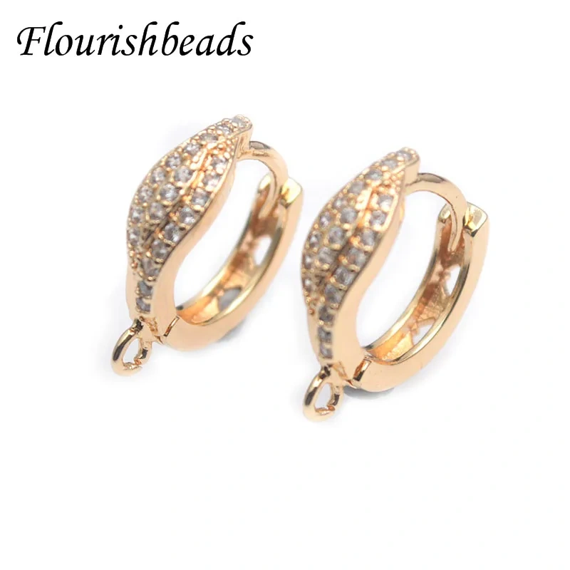20pcs/lot Color Remain Nickel Free Circle Leaf Shape Earring Hooks Earwire accessories DIY jewelry findings 15x15mm