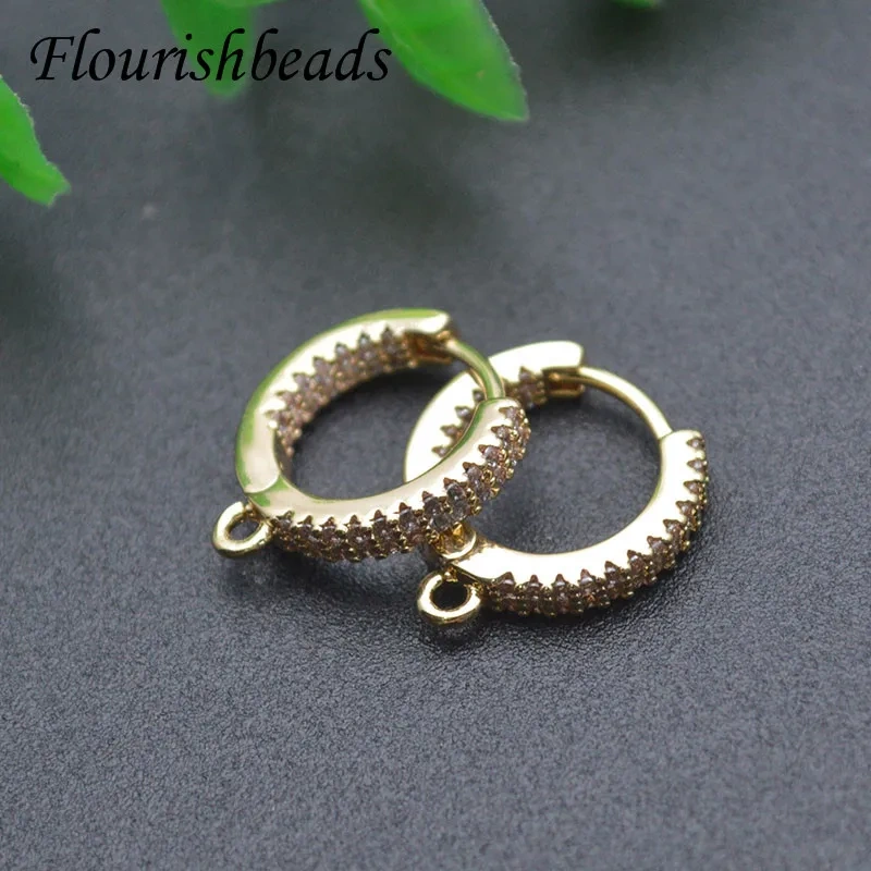 15x15mm Beautiful Design Real Gold Plated Nickel Free Round Shape Earring Hooks Quality Jewelry Findings 20pcs/lot