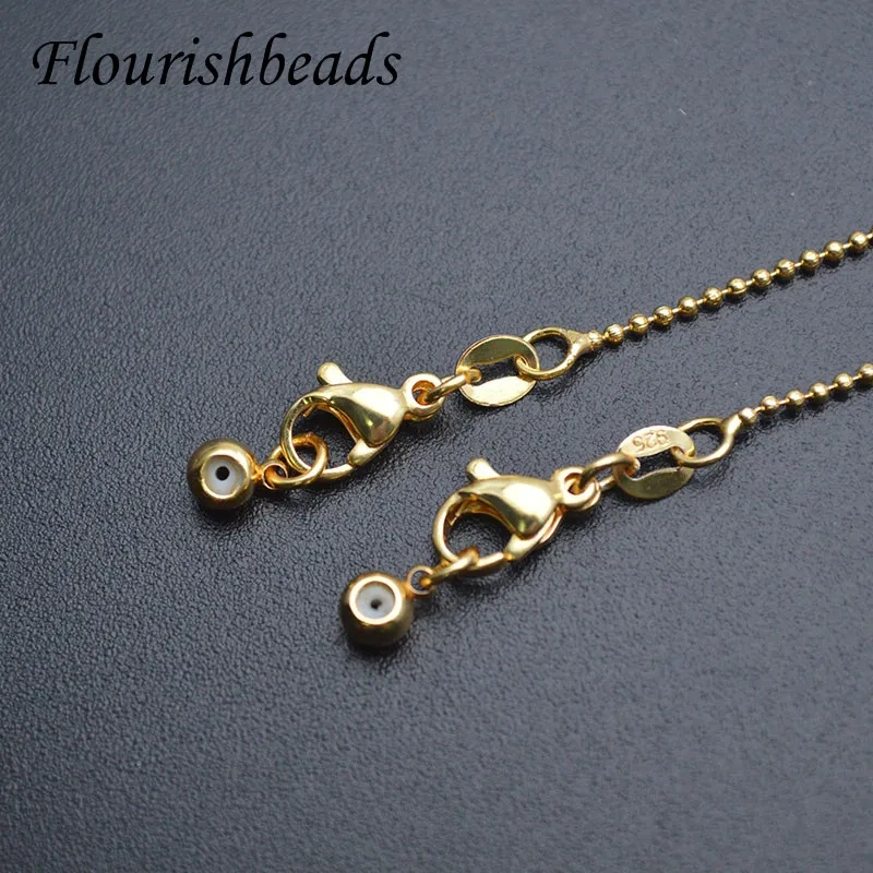 30pcs Real Gold Plating Ball Beads Chains Accessories for Necklaces DIY Jewelry Making Findings