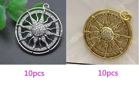 Silver Color 20x27mm Jewelry Making Supplies Metal Copper Paved CZ Beads Pendant for DIY Earring Necklace Accessories