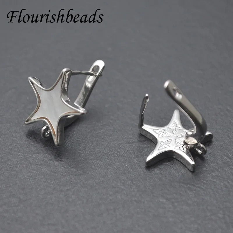 Natural MOP Shell Five Star Shape Earring Hooks Clasp for Women DIY High Quality Earrings Making Accessories