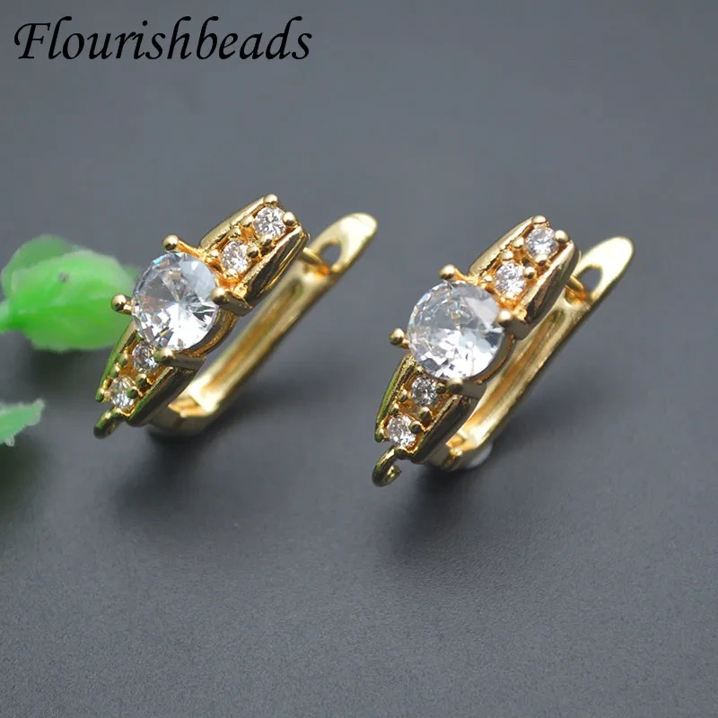 Real Gold Plated Jewelry Findings Schwenzy Earring Hooks Clasp  Accessories for Women DIY Jewelry Earrings Making 30pcs/lot