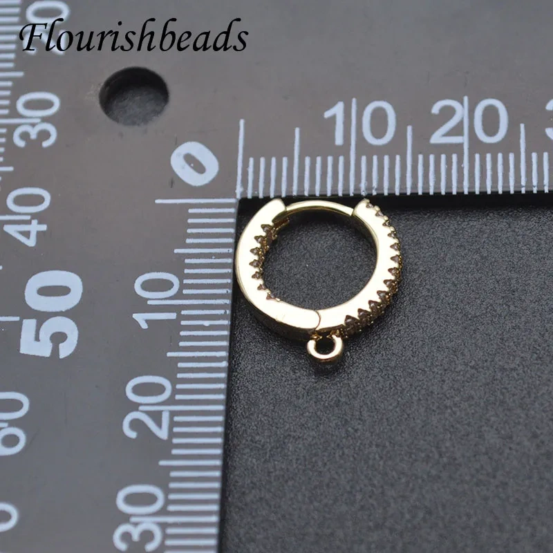 15x15mm Beautiful Design Real Gold Plated Nickel Free Round Shape Earring Hooks Quality Jewelry Findings 20pcs/lot