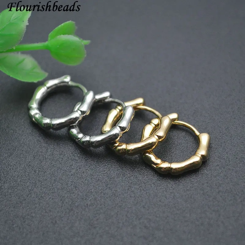 Fashion Punk Gold Silver Color Bamboo Hoop Earrings Small Round Circle Earring for Women Geometric Hip Hop Party Jewelry