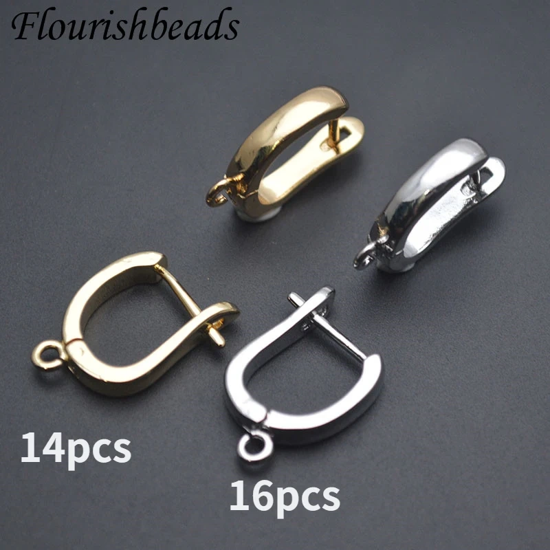 Jewelry Findings Metal Copper Gold Silver Color Earrings Hooks Clasp Settings for DIY Fashion Earrings 30pcs/lot