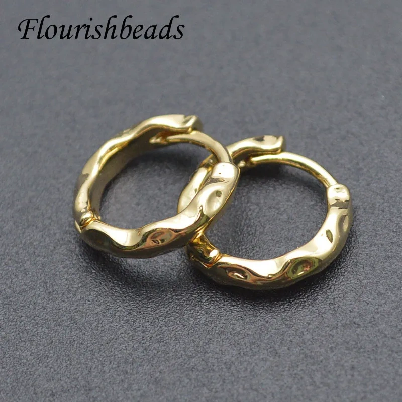 30pcs/lot Unique Nickel Free Style Bump Shape Gold Color Round Earrings Hoops for Fashion Jewelry Accessories