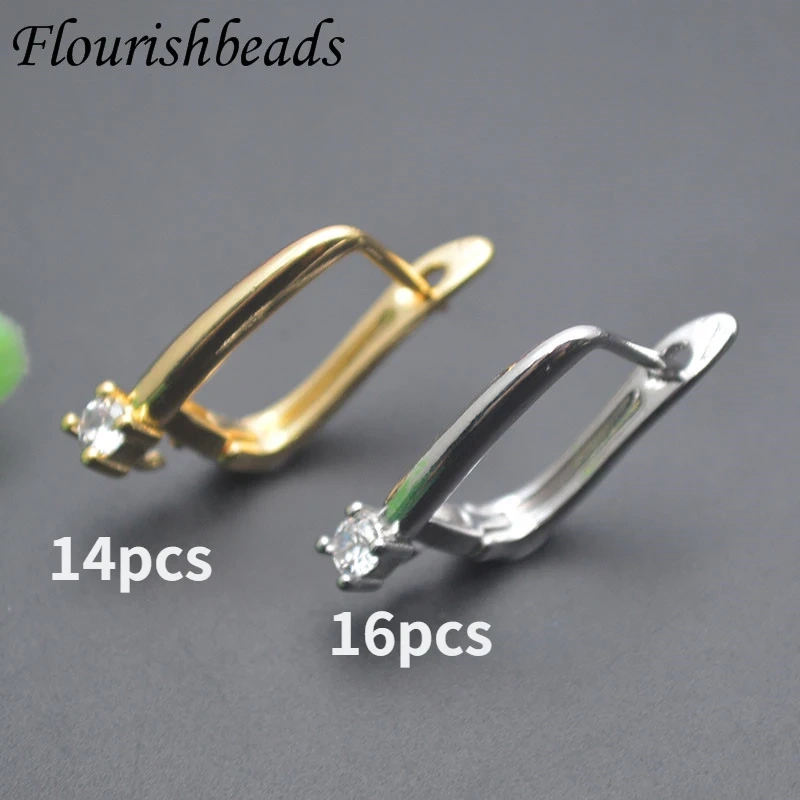 30pcs/lot 18k Gold Color Nickel Free Anti Fading Earwire Schwenzy Earring Hooks Accessories for Dangle Earrings Making