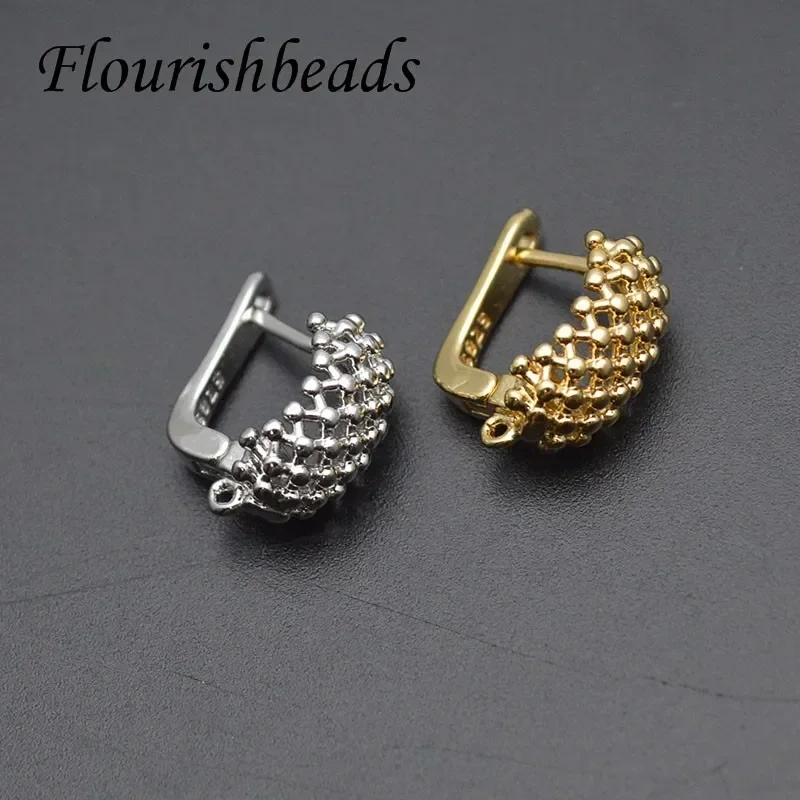 New Design 15x17mm Metal Nickel Free Mesh Shape Earring Hooks for Jewelry Findings 30pcs/lot
