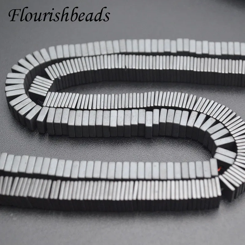 High Quality 4/6/8mm Matte Heshi Hematite Square Slice Spacer Loose Beads for Jewelry Making  DIY Earrings Bracelet Accessories