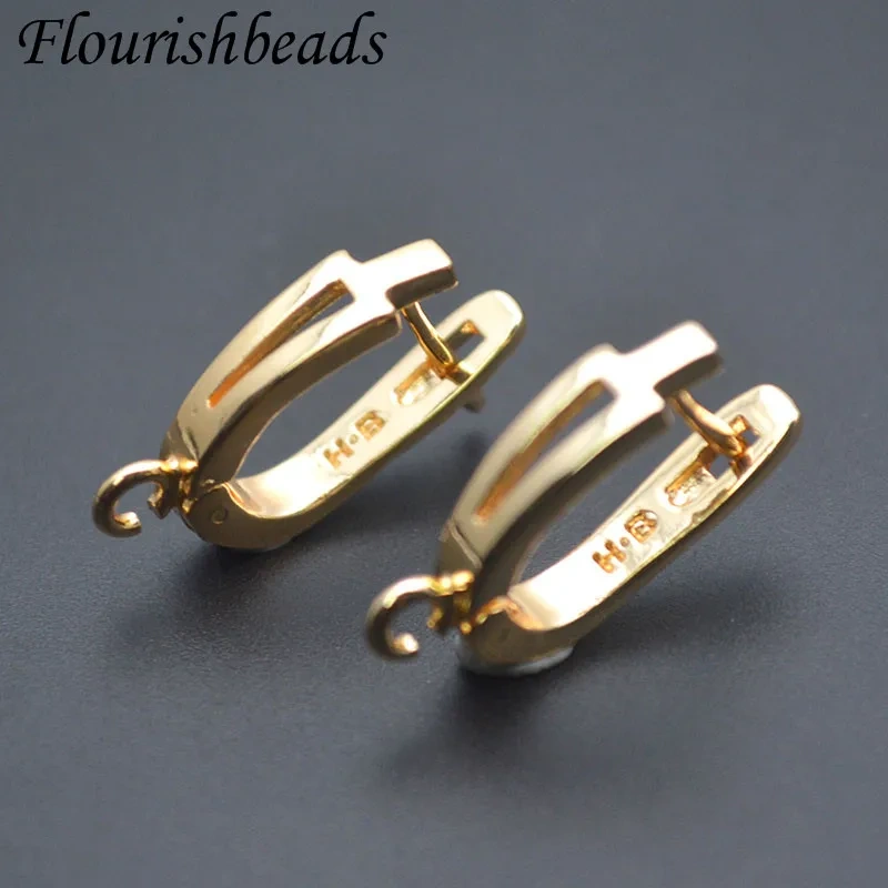 30pcs/lot Copper Brass Gold Plated Metal Earring Hooks Accessories for DIY Women Handmade Tassle Crystal Earrings