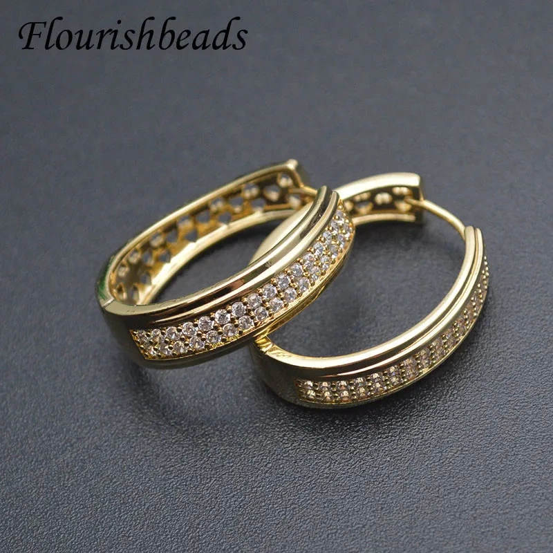 Luxury Classic Gold Plated Earring Hook Shvenzy Ear Wire CZ Beads Paved Nickel Free Women Handmade DIY Accessories 10pcs/lot