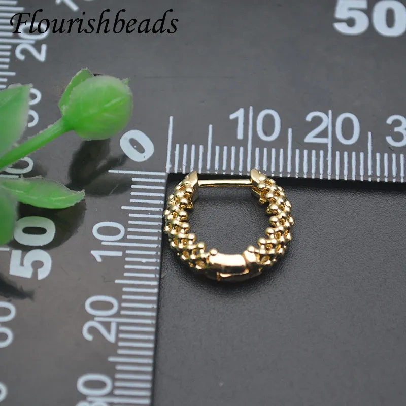 15mm New Style Copper Gold Plated Round Shape Earrings Women Girl Party Fashion Jewelry Supplies 30pcs