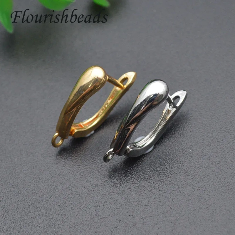 Beautiful Design Brass Metal Smooth Nickel Free Gold Plated Earring Hooks for DIY Jewelry Making Supplier 30pcs Per Lot