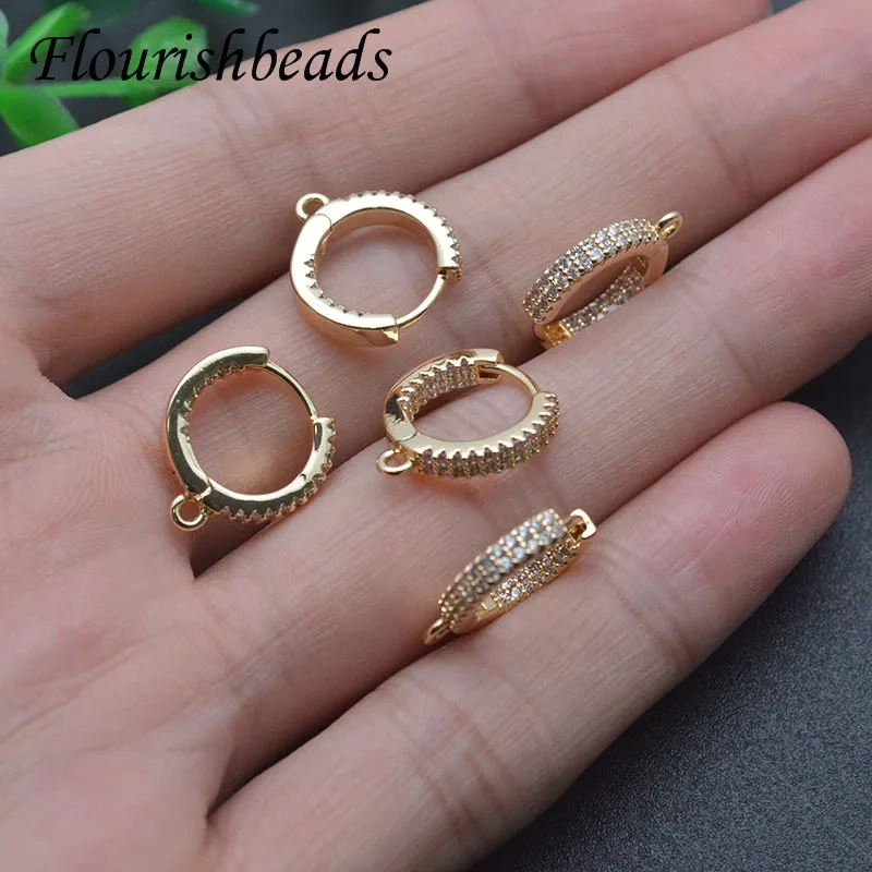 15x15mm Beautiful Design Real Gold Plated Nickel Free Round Shape Earring Hooks Quality Jewelry Findings 20pcs/lot