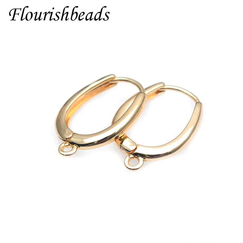 15x18mm Gold Color Anti Fading Oval Shape Plain Earring Hooks for Nickel Free Jewelry Making 30pcs/Lot