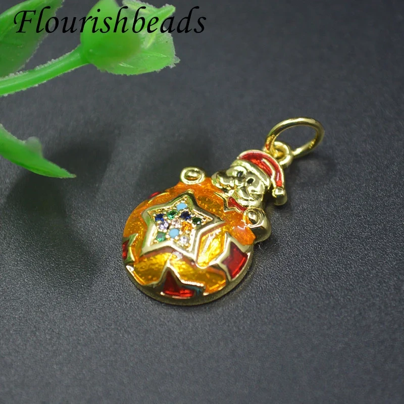 20pcs Christmas Series Jewelry Findings Accessories Lucky Santa Pendant for DIY Festivals Earring Bracelet Charms