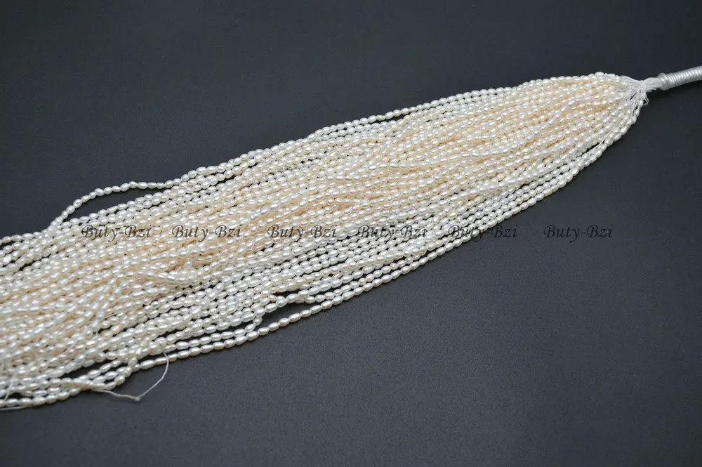 Natural White Fresh Water Pearl 3x5mm~4x6mm Rice Loose Beads DIY Jewelry Making Supplies