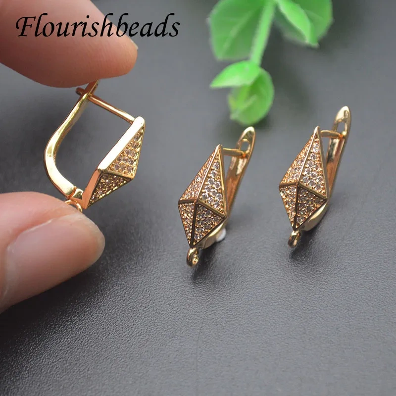 New Design Gold Plated Geometry Earring Hooks DIY Handmade High Quality Jewelry Accessories 20pcs/lot