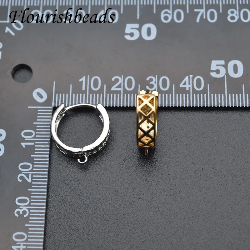 Jewelry Findings Gold Color Paved CZ Beads Shvenzy Round Earring Hooks Clasp DIY Jewelry Making Accessories 30pcs/lot