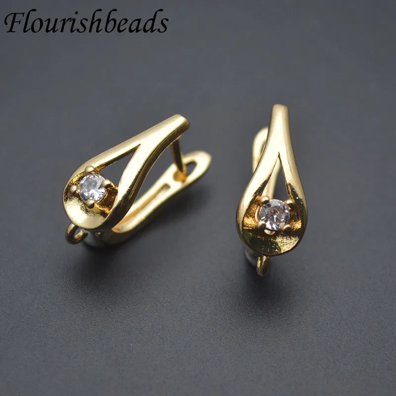 30pcs/Lot Gold Plated Nickel Free Earring Hooks Fastener Ear Wire for DIY Earrings Jewelry Making Accessories