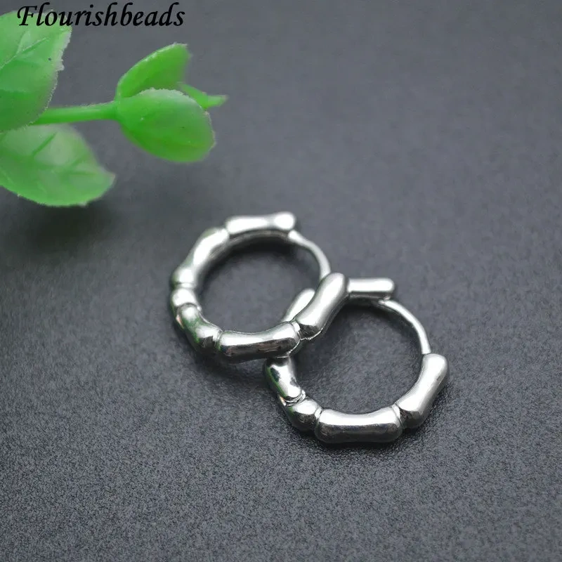 Fashion Punk Gold Silver Color Bamboo Hoop Earrings Small Round Circle Earring for Women Geometric Hip Hop Party Jewelry