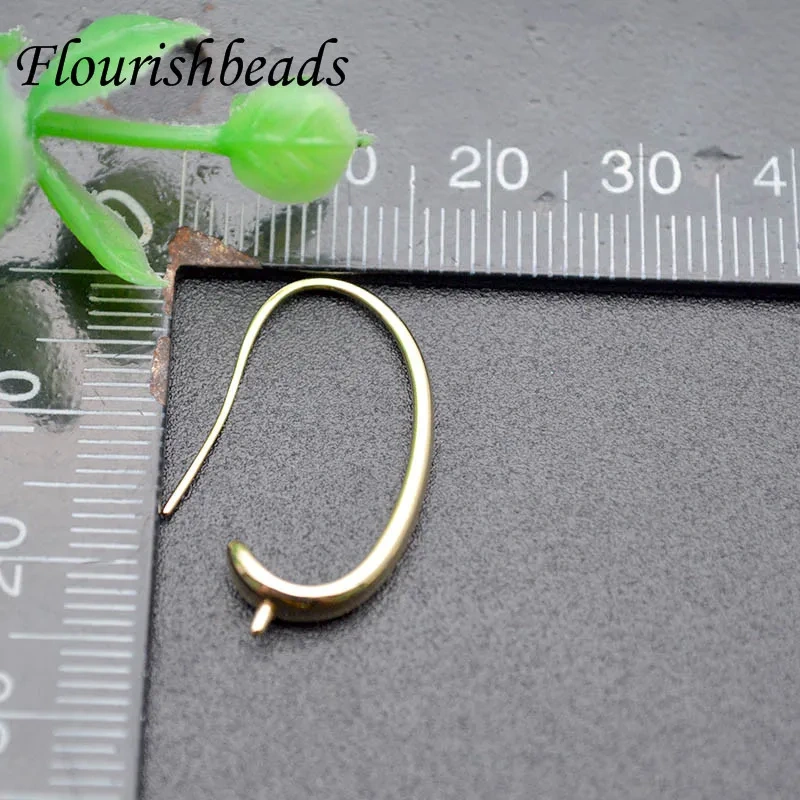 Jewelry Findings High Quality Real Gold Plated Earrings Hooks Color Remain Nickle Free Anti-rust Metal Ear Wire 50pcs