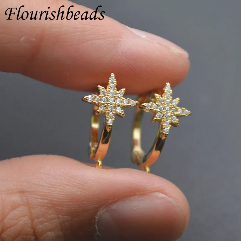 30pcs Jewelry Findings Gold Plating Nickel Free Flower Shape Earring Hooks Shvenzy Ear Wire for Women DIY Earrings Accessories