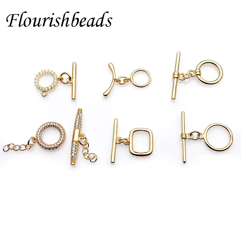 20pcs Metal Brass O Toggle Clasps Gold Plating Connectors for DIY Bracelet Necklace Jewelry Findings Making Supplies Accessories