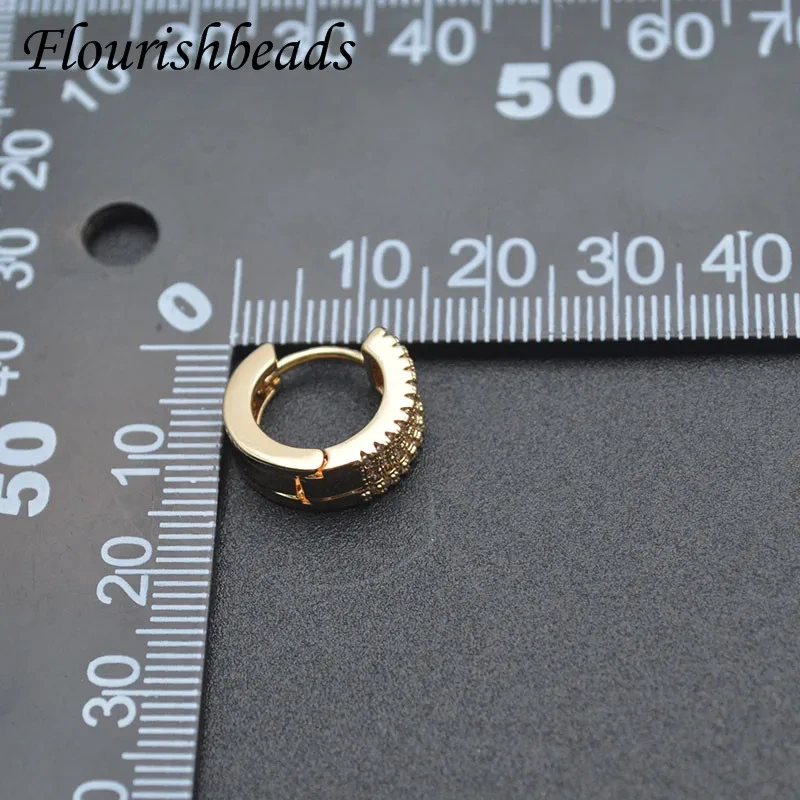 13x15mm Small Size Creative Gold Leverback Earring Hooks CZ Paved Jewelry Findings for  DIY Women Jewelry Making 20pcs/lot