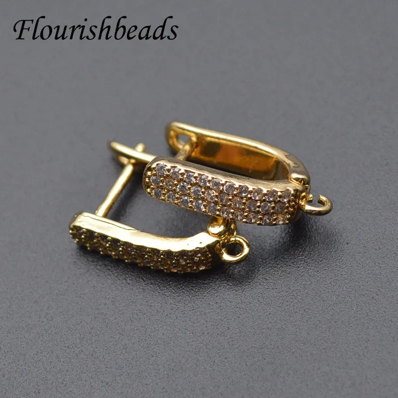 30pcs High Quality Multiple Rows Rhinestones Beads Paved Nickel Free Earring Hooks for DIY Jewelry Making Supplier
