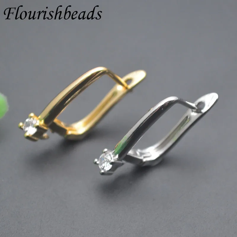 30pcs/lot 18k Gold Color Nickel Free Anti Fading Earwire Schwenzy Earring Hooks Accessories for Dangle Earrings Making