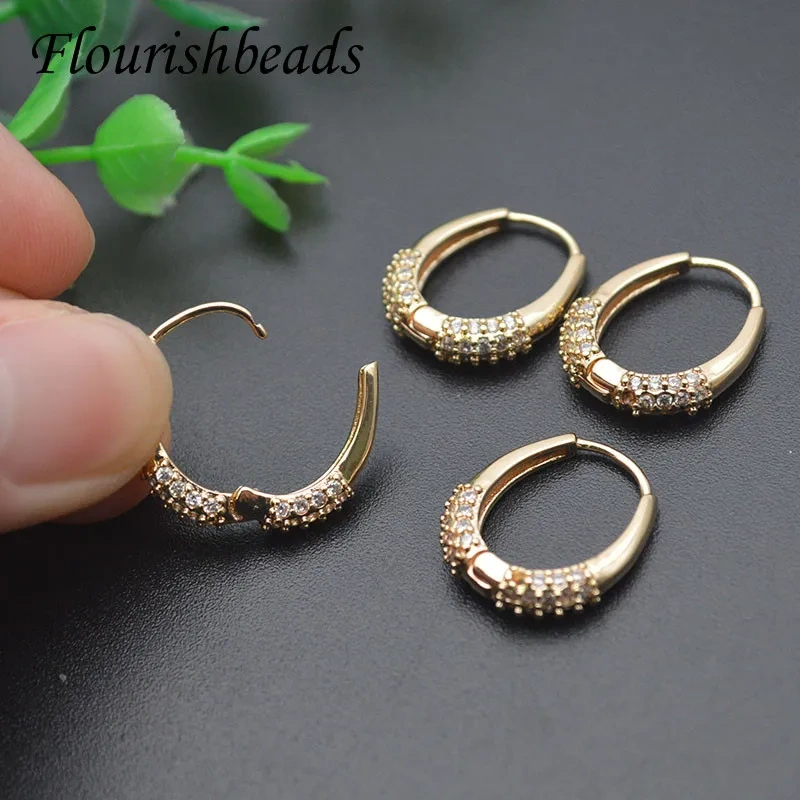 Beautiful Design Gold Color Paved CZ Beads Earring Hooks Handmade Ear Wire Accessories Jewelry Material Supplies 20pcs/lot