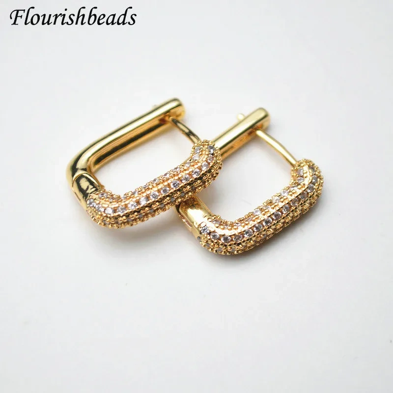 Pave Rhinestone Ear Hooks Earring Connector High Quality DIY Earrings Jewelry Craft Making Components 20pcs