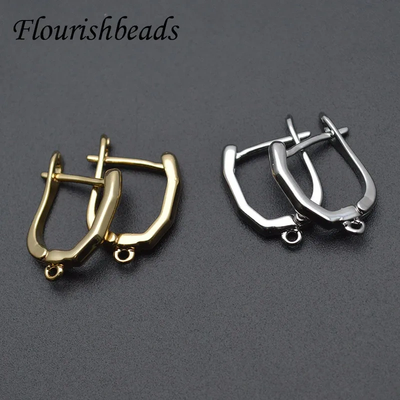 Nickle Free Anti-rust Gold Rhodium Color Plain Metal Earring Hooks for Jewelry Making Supplier 30pcs/lot